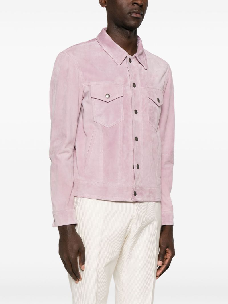 Pink Suede Shirt Jacket