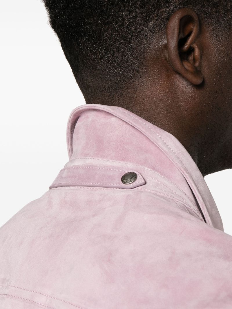 Pink Suede Shirt Jacket