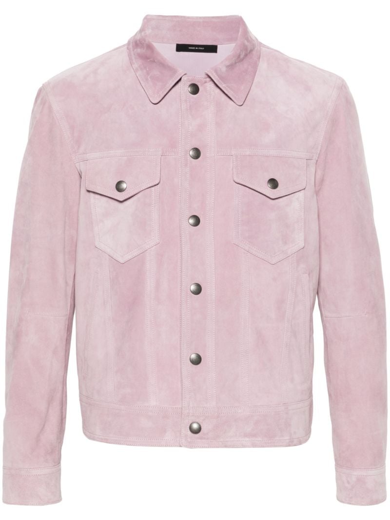 Pink Suede Shirt Jacket