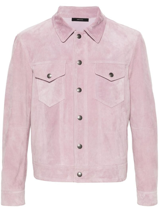 Pink Suede Shirt Jacket
