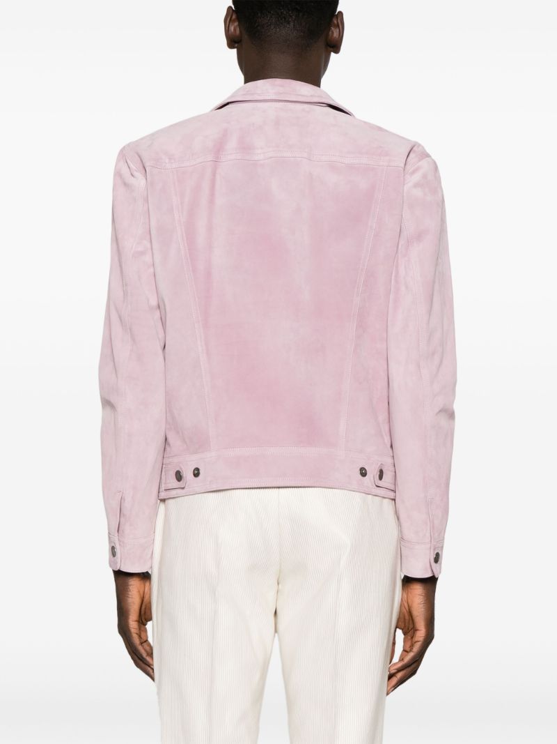 Pink Suede Shirt Jacket
