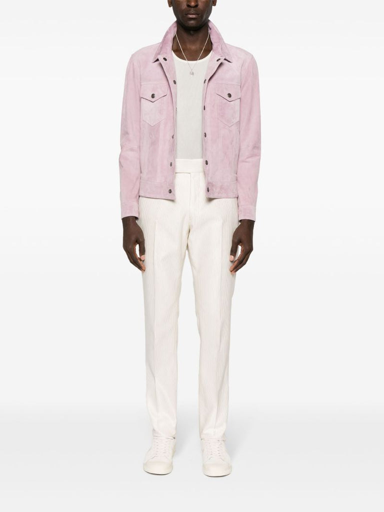 Pink Suede Shirt Jacket