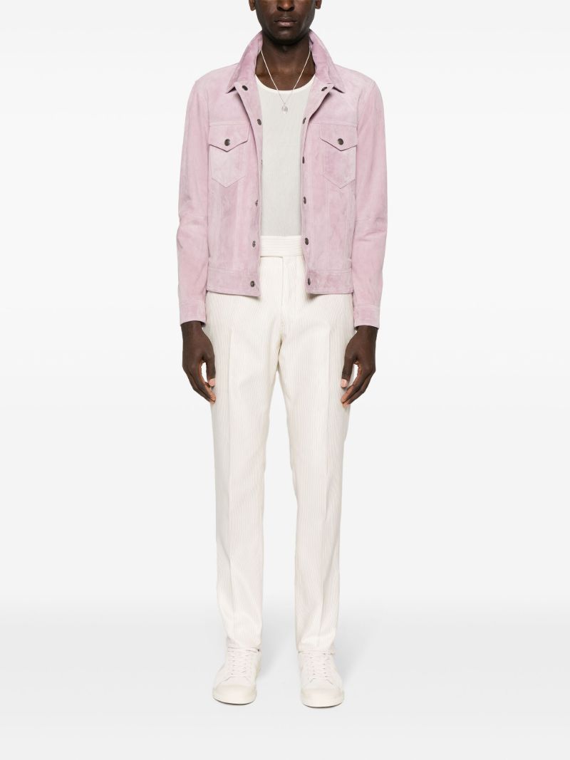 Pink Suede Shirt Jacket