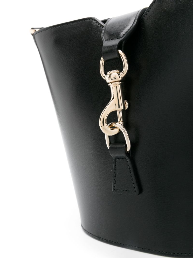 Black Mini Leather Bucket Bag