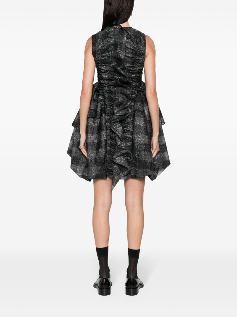 Black Giselle Ruched Puffball Dress