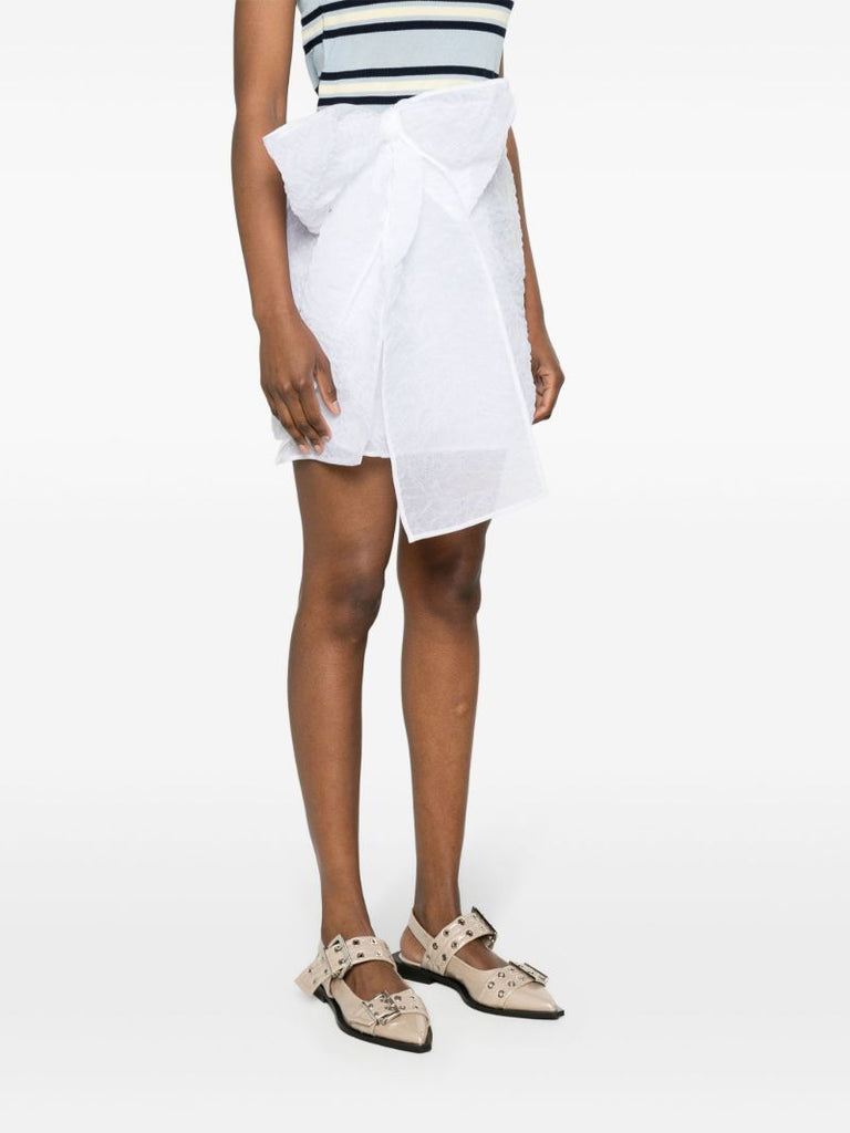 White Gigi MatelassÃ_x0083_Â© Mini Skirt
