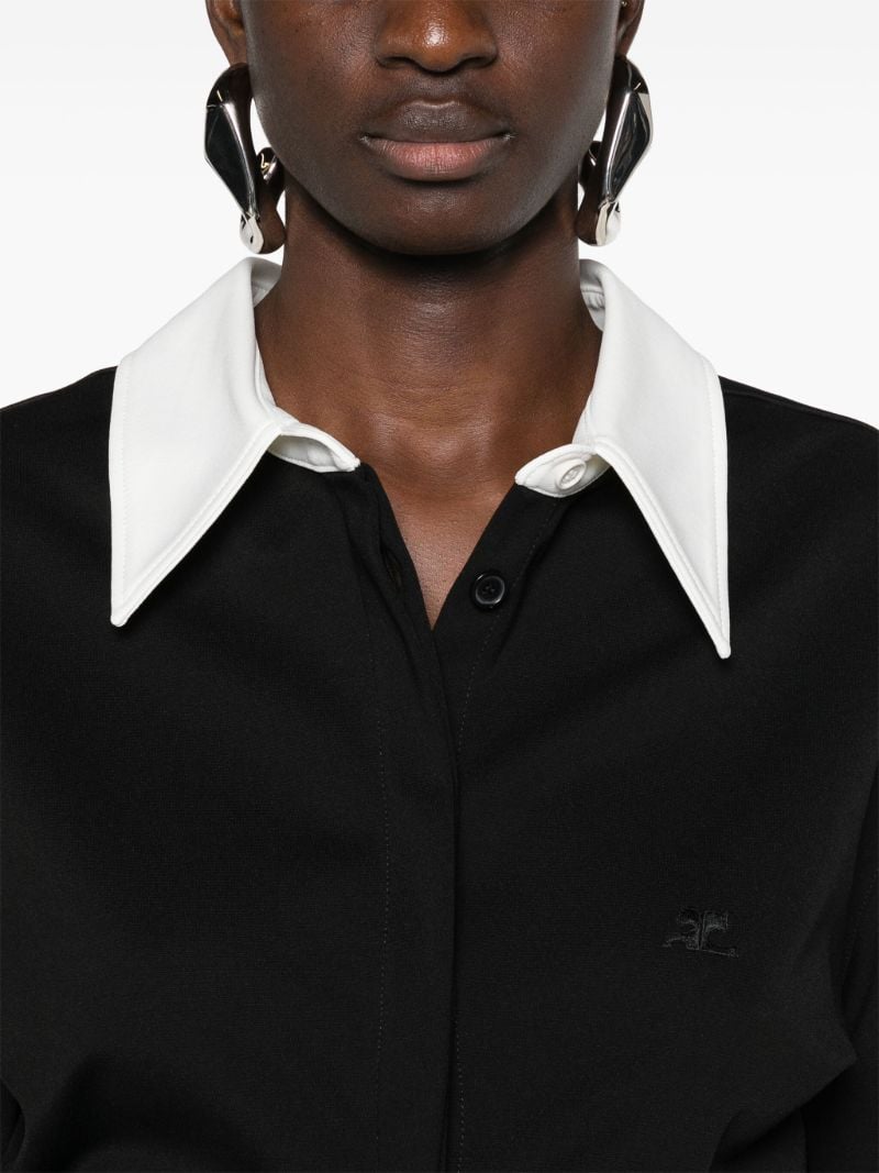 Black Logo-appliquÃ_x0083_Â©d Polo Bodysuit