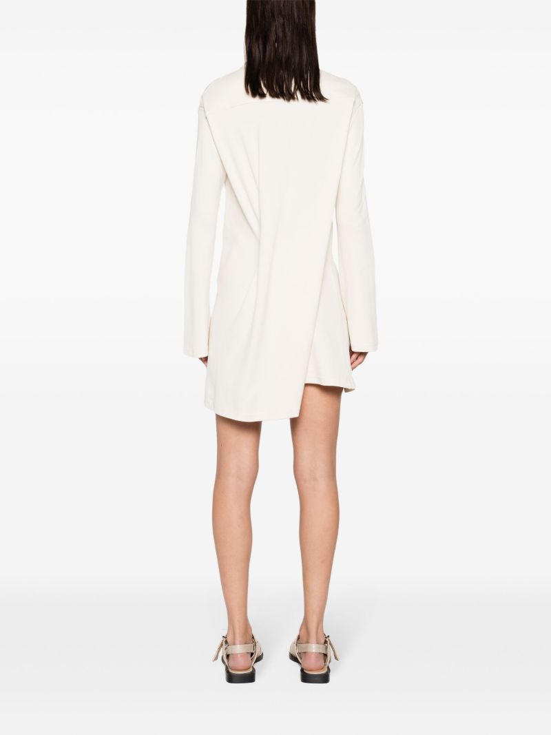 White Twist Cotton Polo Mini Dress