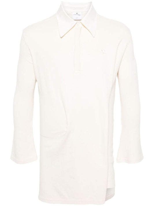 White Twist Cotton Polo Mini Dress