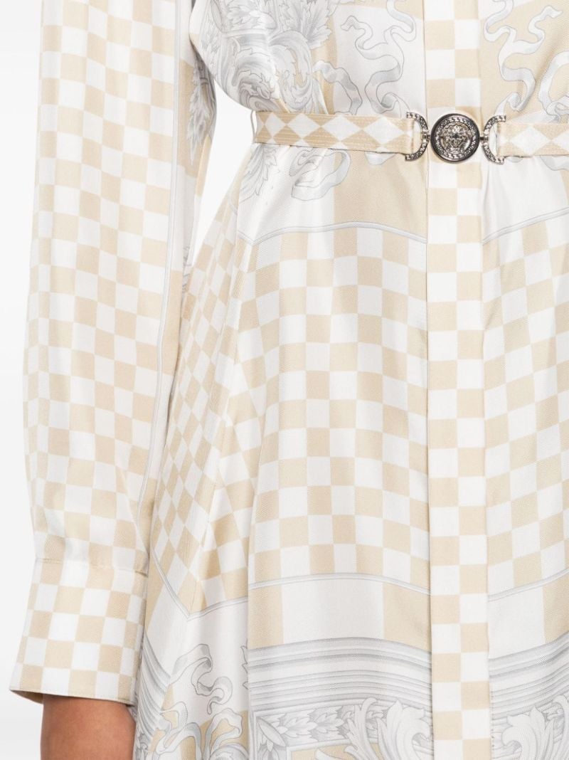 Neutral Medusa Contrast Silk Mini Dress