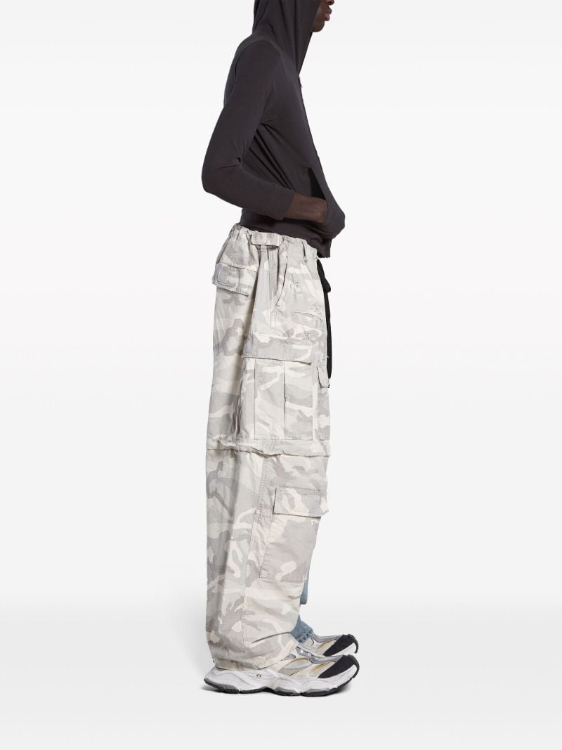 Blue Grayscale Camo Hybrid Wide-leg Jeans