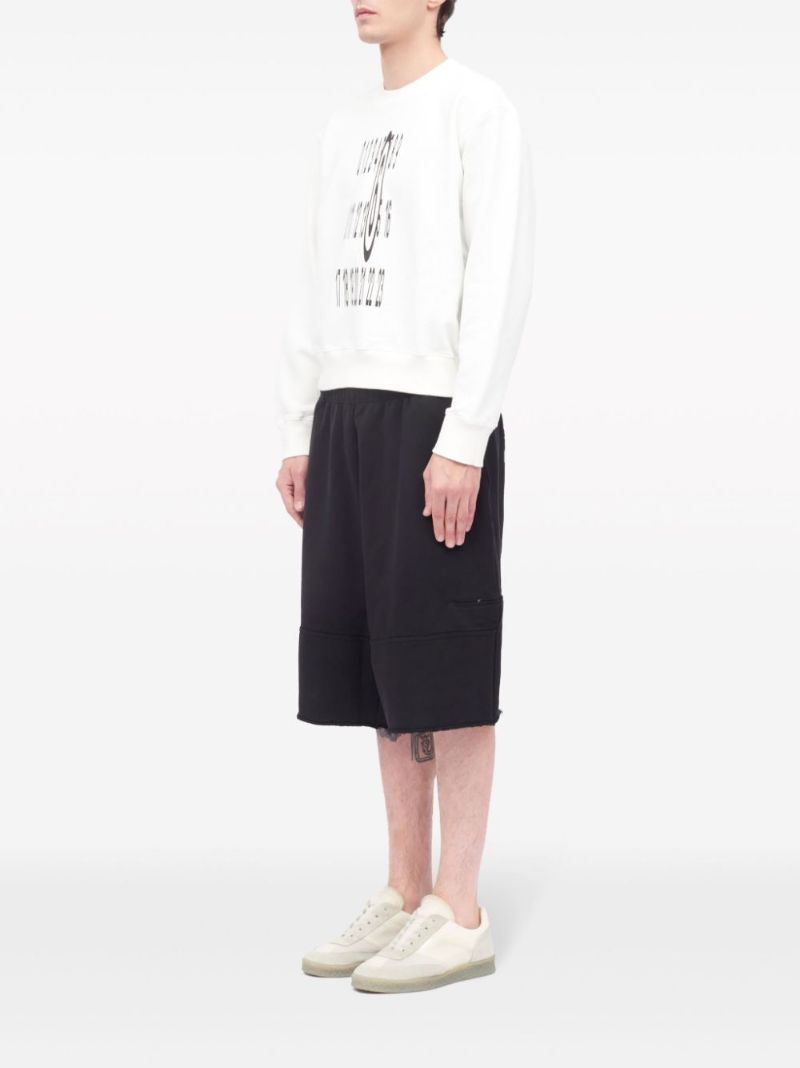 White Numerical-print Cotton Sweatshirt