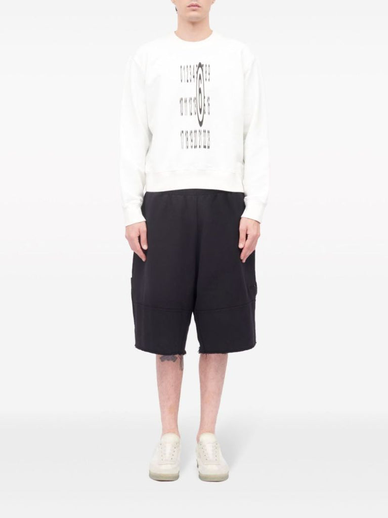 White Numerical-print Cotton Sweatshirt