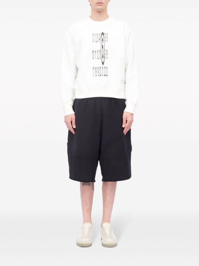 White Numerical-print Cotton Sweatshirt