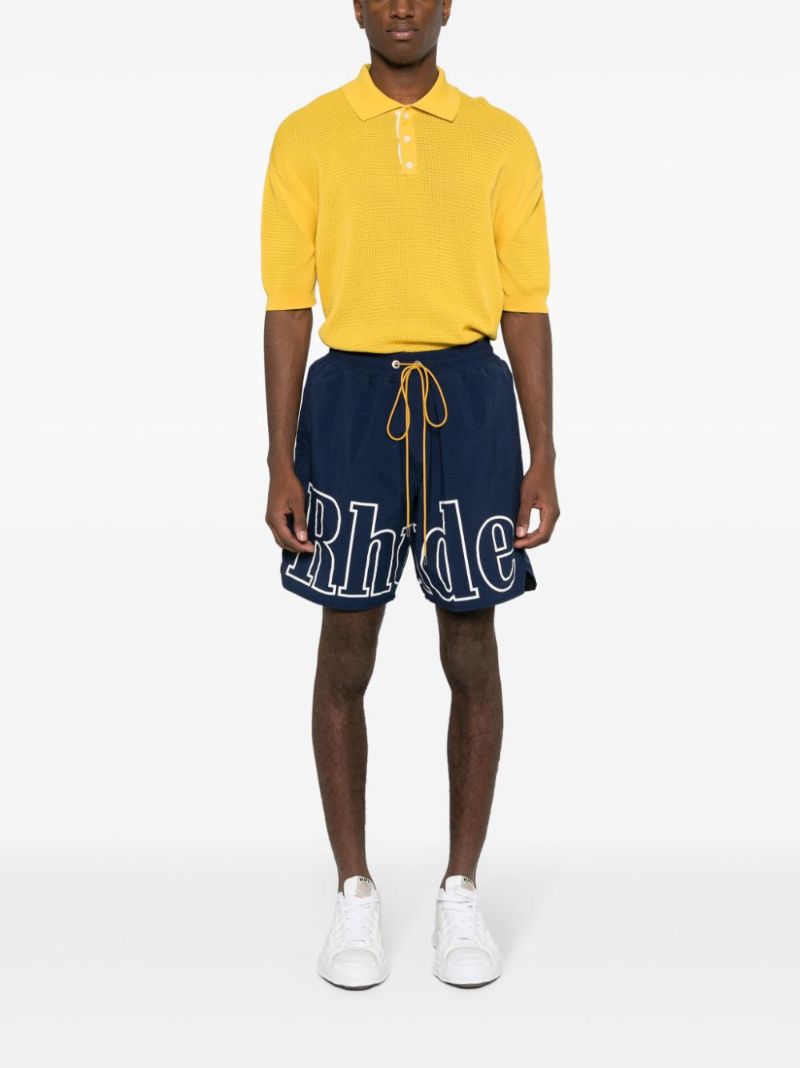 Blue Logo-print Shorts