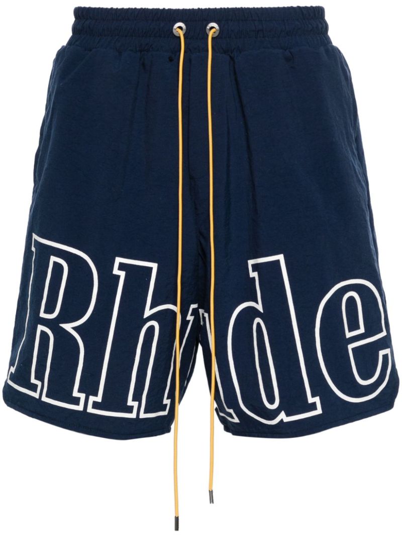 Blue Logo-print Shorts