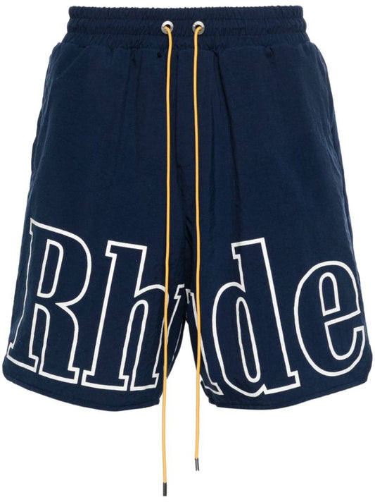 Blue Logo-print Shorts