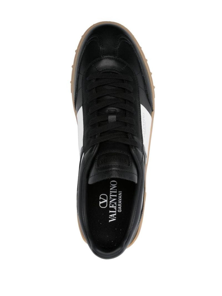 Black Rockstud Panelled Sneakers