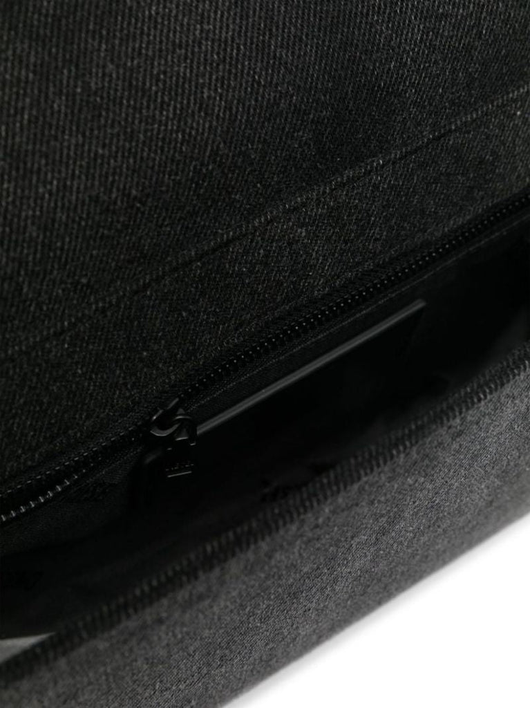 Black Logo-embossed Denim Cross Body Bag