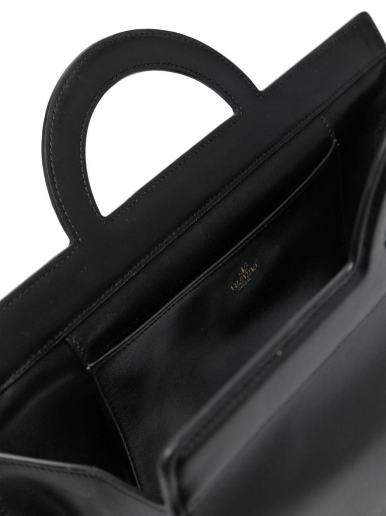 Black Logo-print Leather Tote Bag