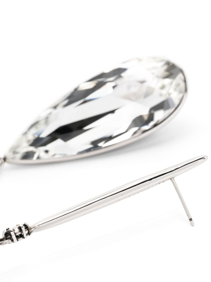 Silver-tone Stick Crystal Drop Earrings