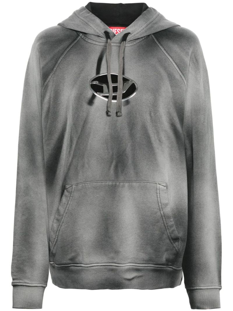 Grey Oval D Cotton Hoodie