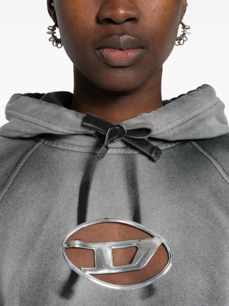Grey Oval D Cotton Hoodie