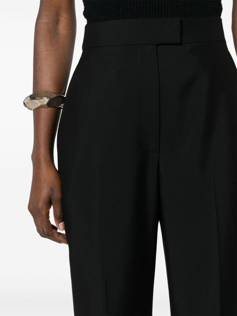 Black High-rise Tailored Wool Trousers
