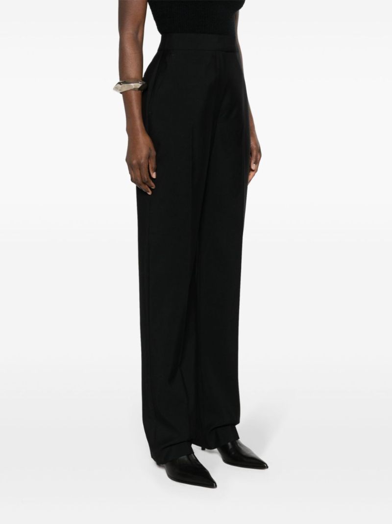 Black High-rise Tailored Wool Trousers
