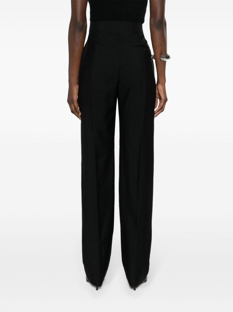 Black High-rise Tailored Wool Trousers