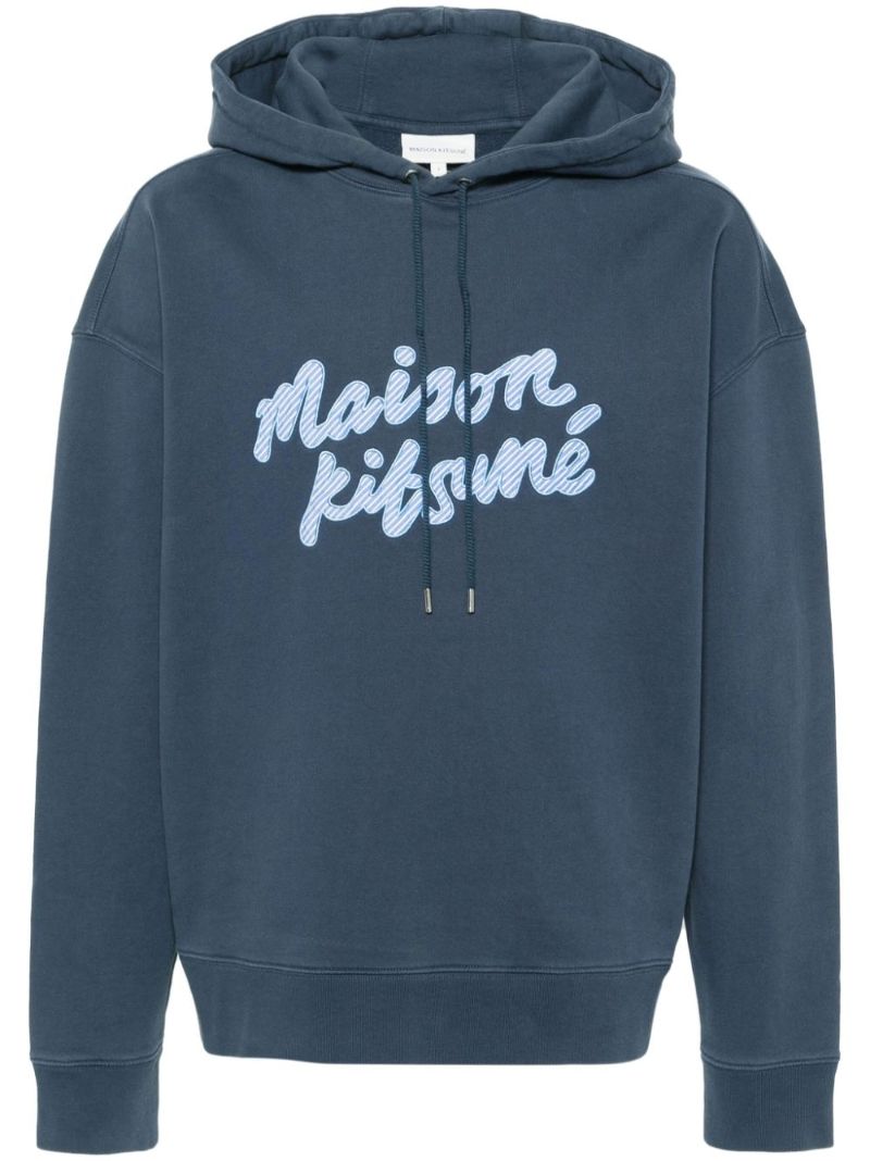 Blue Logo-appliquÃ© Cotton Hoodie