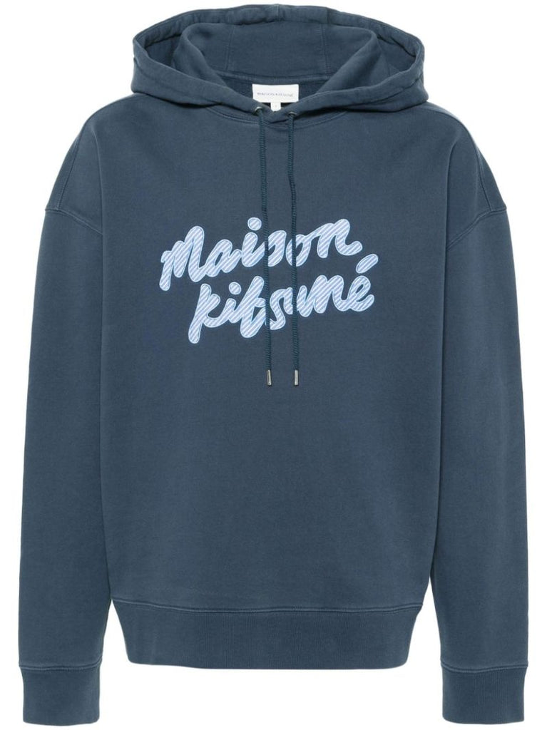 Blue Logo-appliquÃ© Cotton Hoodie