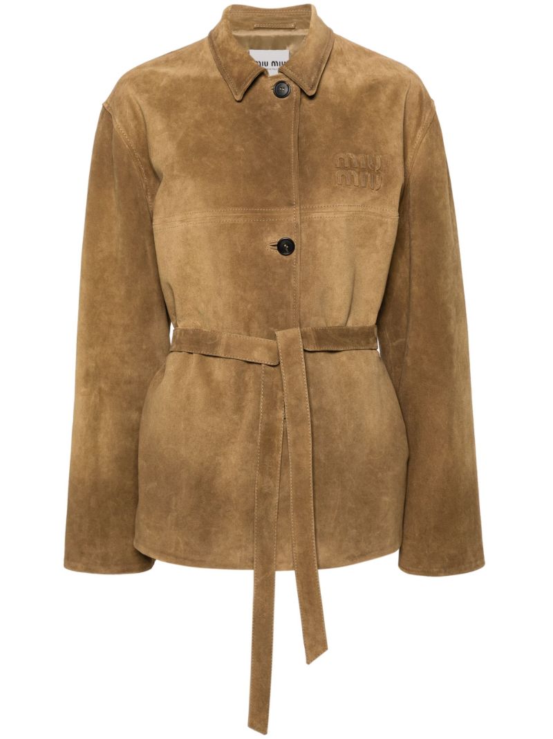 Light Brown Belted Suede Jacket