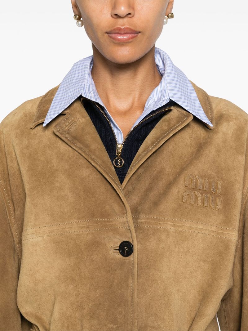 Light Brown Belted Suede Jacket