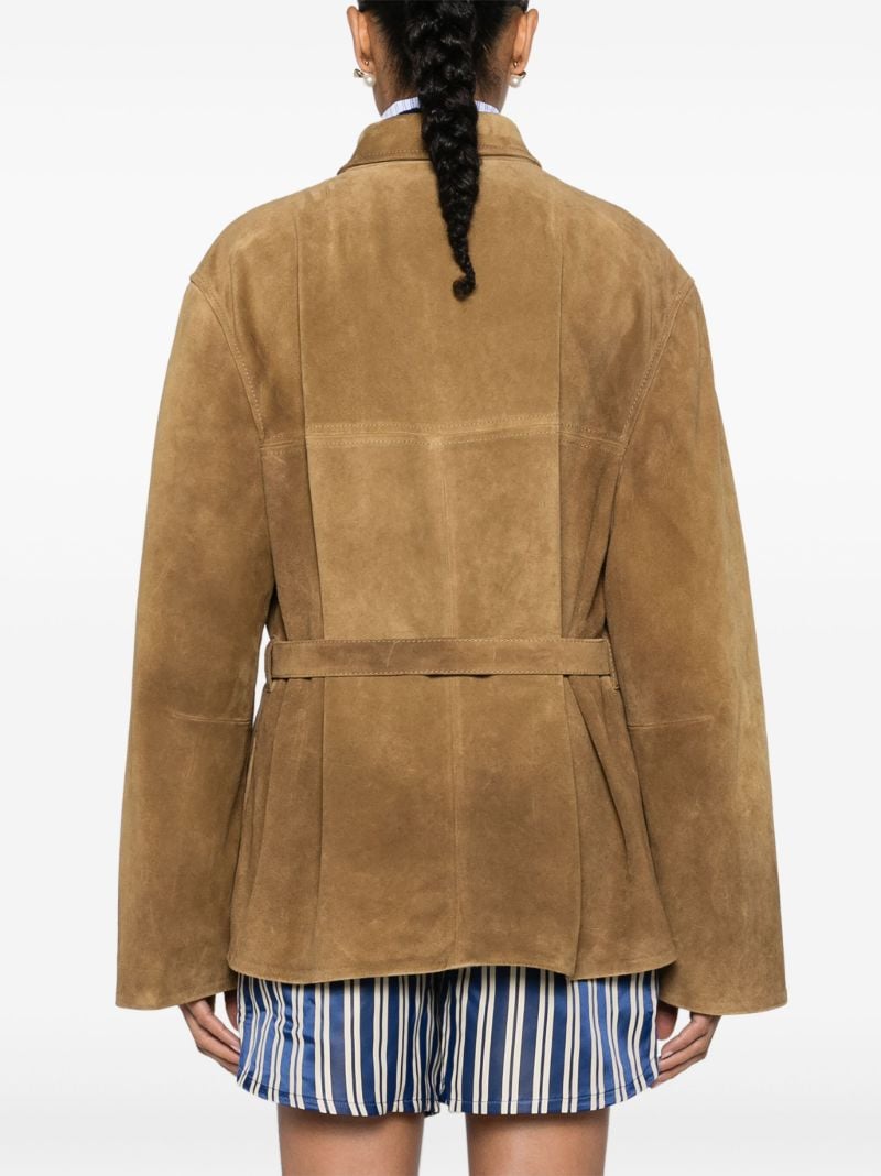 Light Brown Belted Suede Jacket