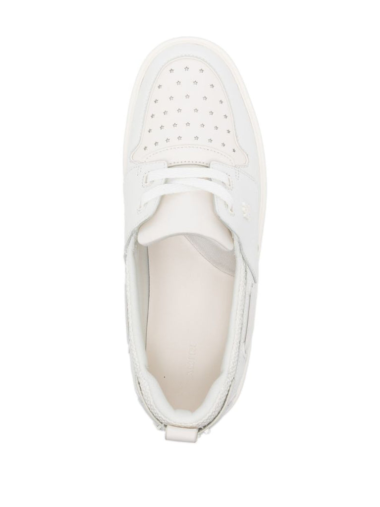 White Perforated Leather Boat Shoes