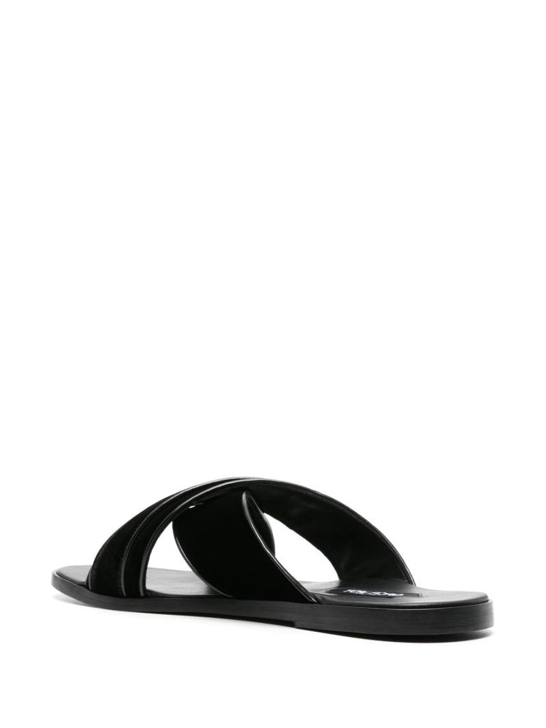 Black Preston Leather Sandals