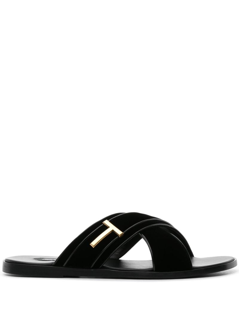 Black Preston Leather Sandals