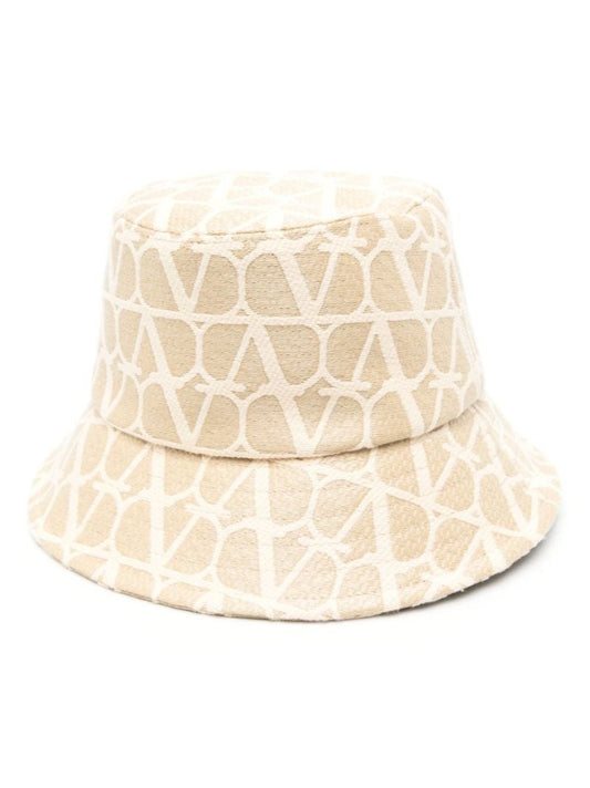 Neutral Toile Iconographe Raffia Bucket Hat