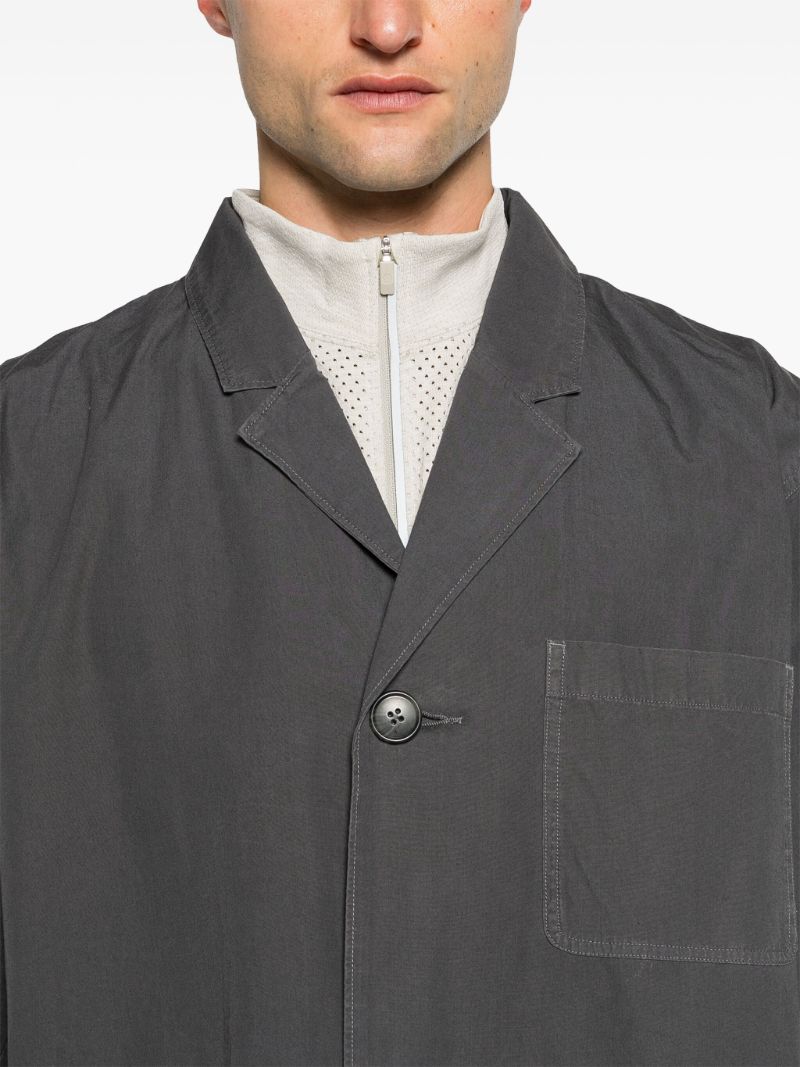 Grey Single-breasted Cotton Coat