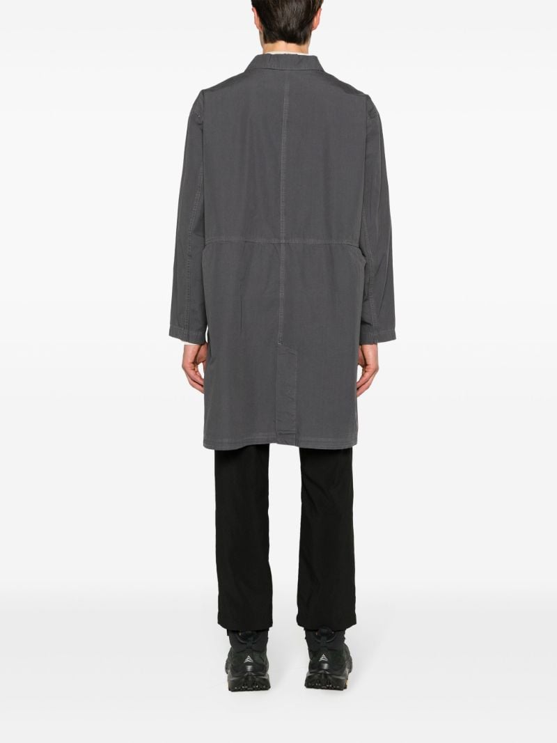 Grey Single-breasted Cotton Coat