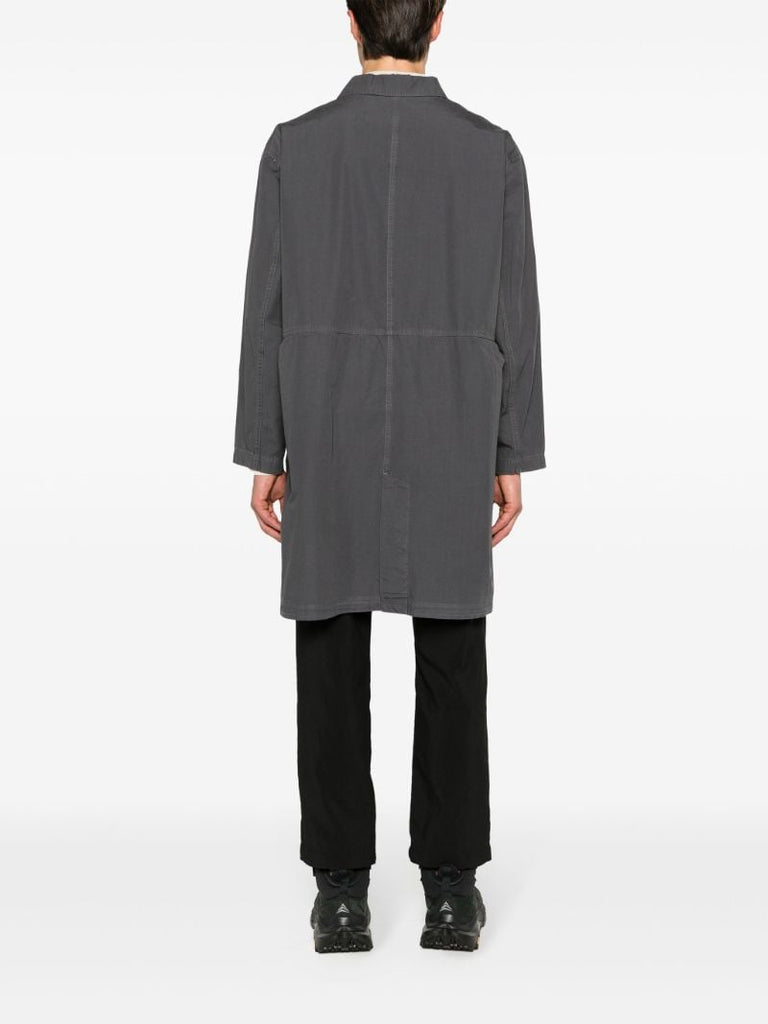 Grey Single-breasted Cotton Coat