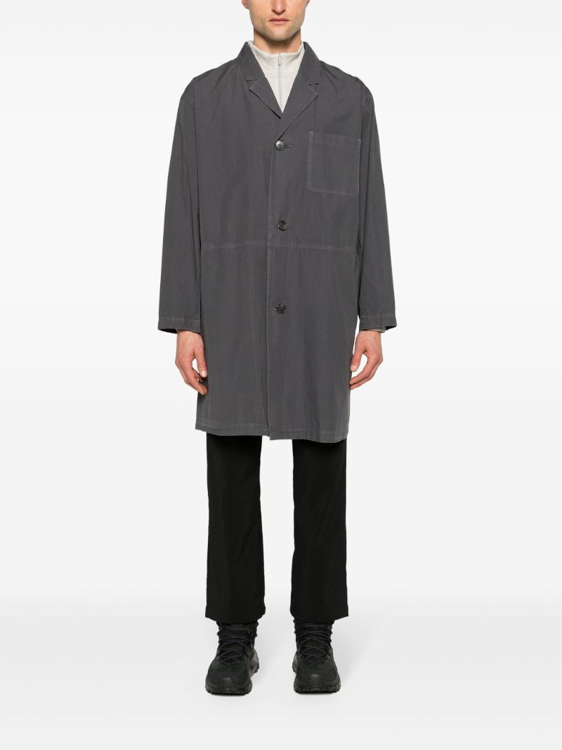 Grey Single-breasted Cotton Coat
