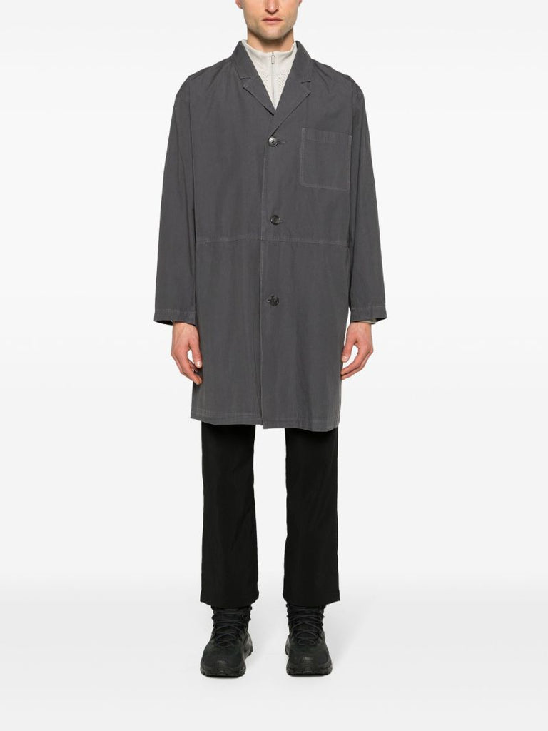Grey Single-breasted Cotton Coat