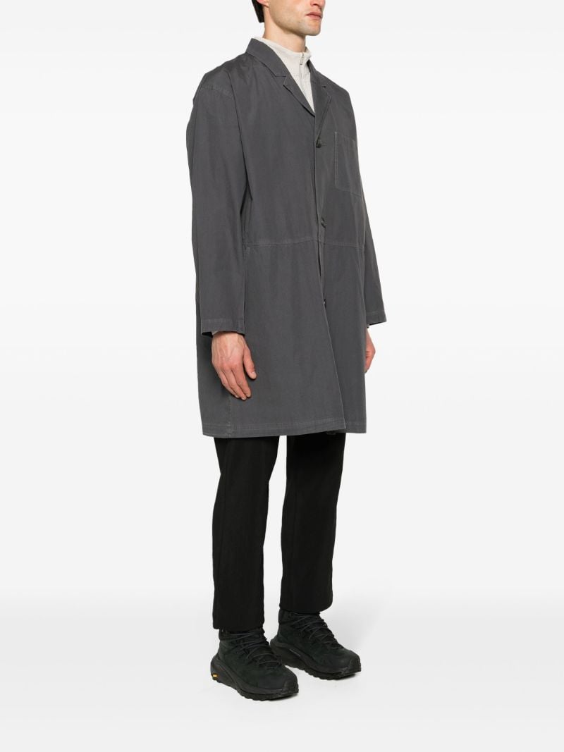 Grey Single-breasted Cotton Coat