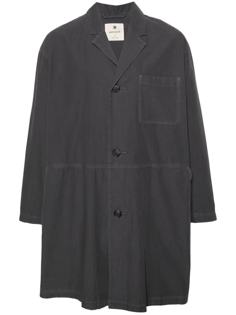 Grey Single-breasted Cotton Coat