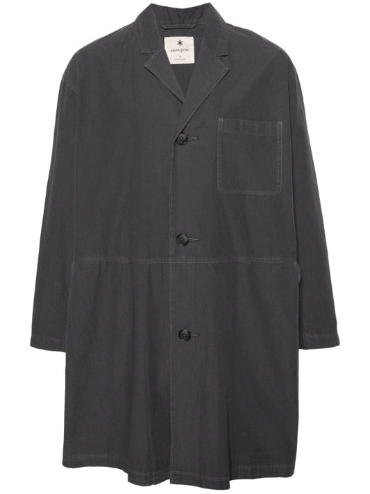 Grey Single-breasted Cotton Coat