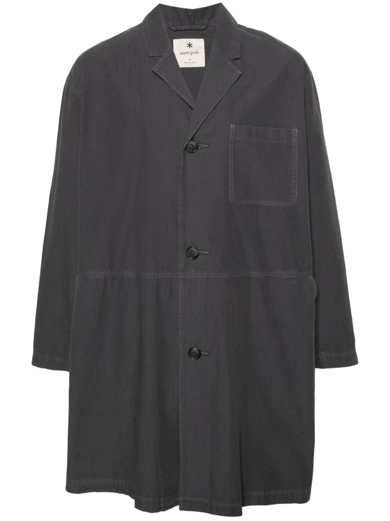 Grey Single-breasted Cotton Coat