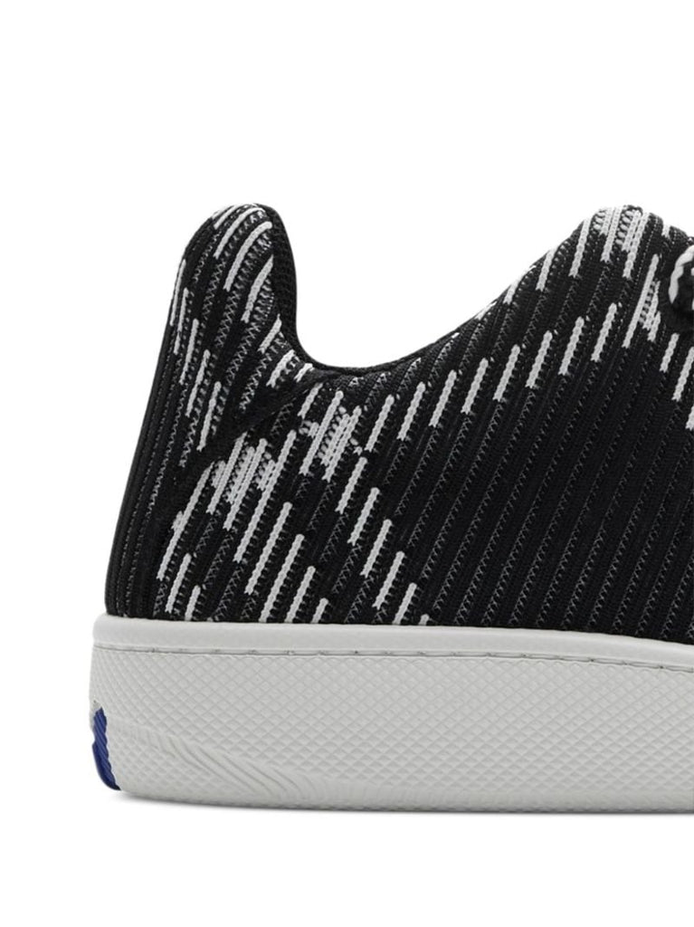 Black Check Knit Low-top Sneakers