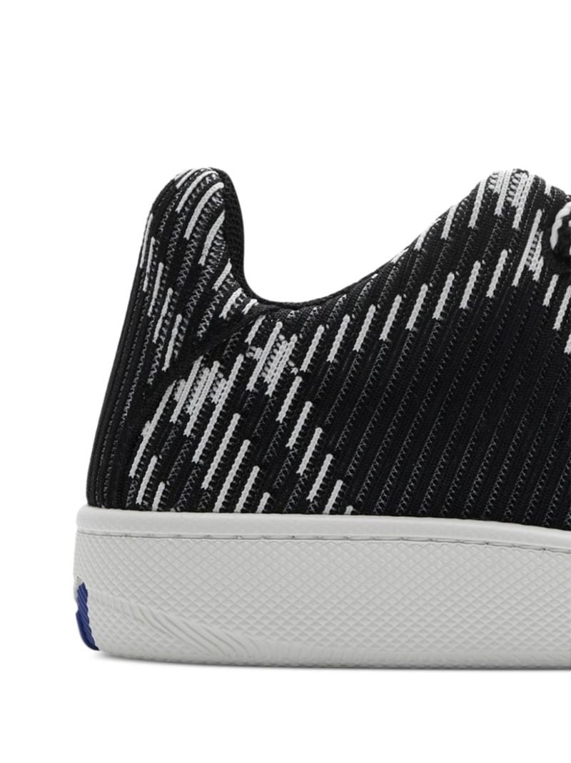 Black Check Knit Low-top Sneakers